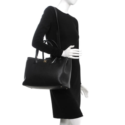 Chanel Calfskin Cerf Executive Shopper Tote Black 2 of 10