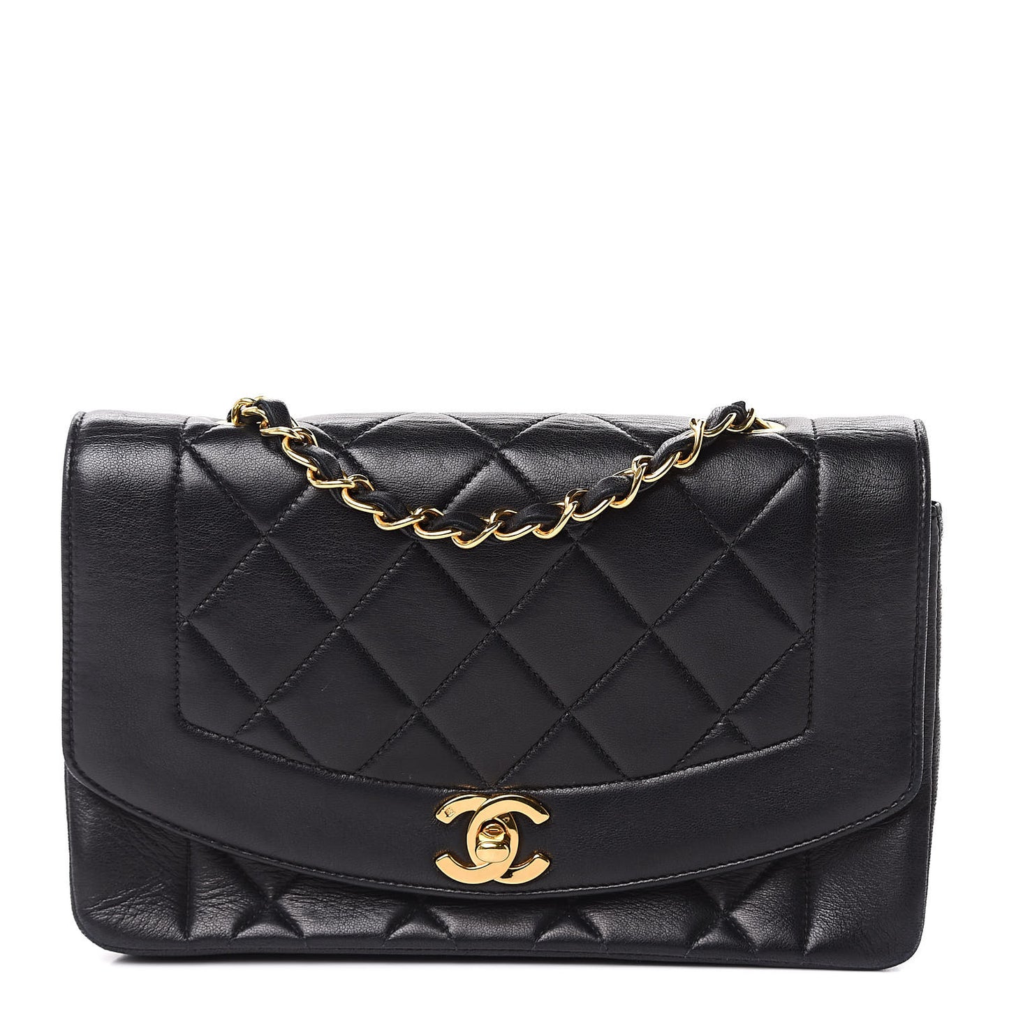 Lambskin Quilted Small Single Flap Bag Black