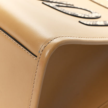 Fendi Vitello King Plexiglass Elaphe Python Print Logo Medium Fendi Sunshine Shopper Tote Miele Scuro Makeup 8 of 11