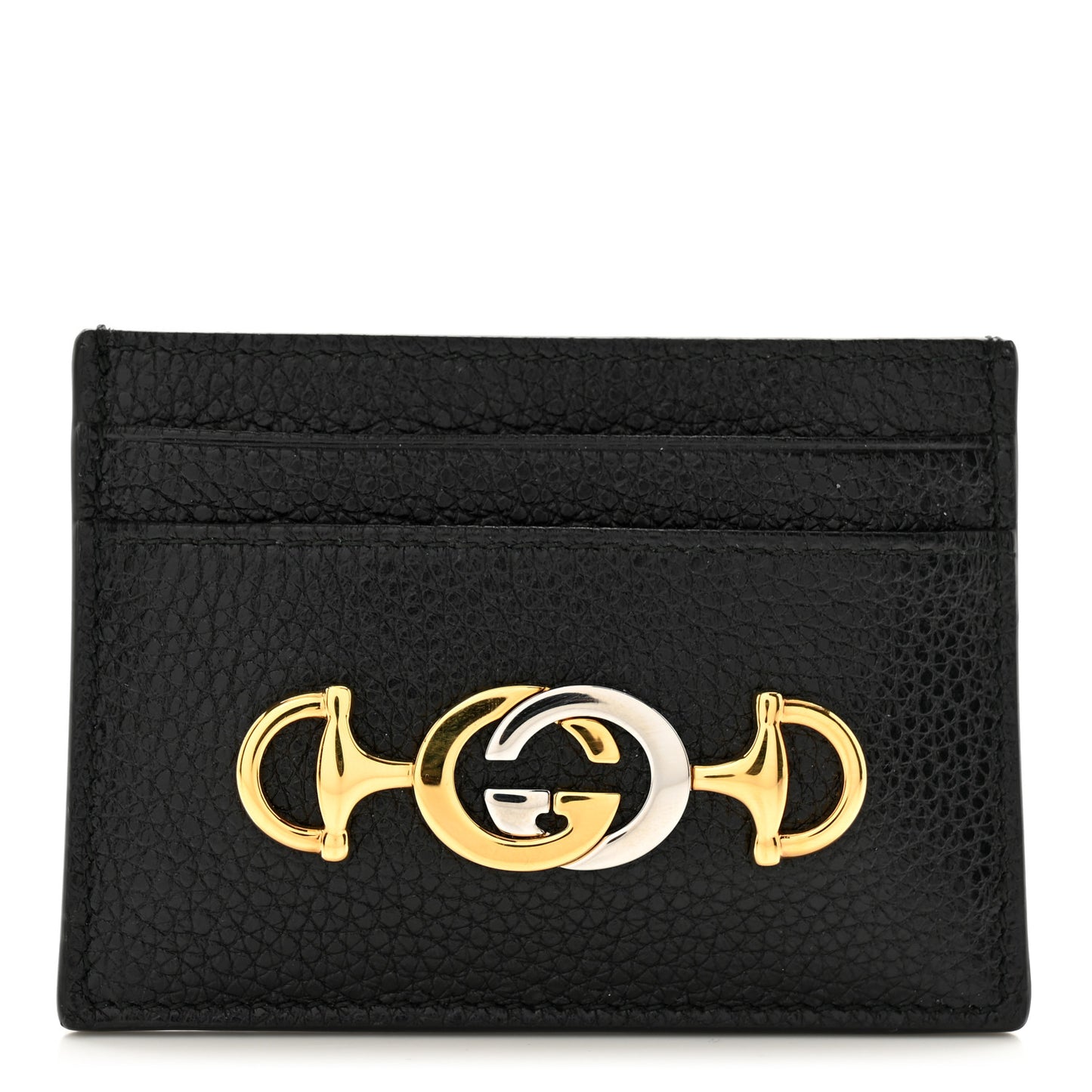 Grainy Calfskin Zumi Card Holder Black