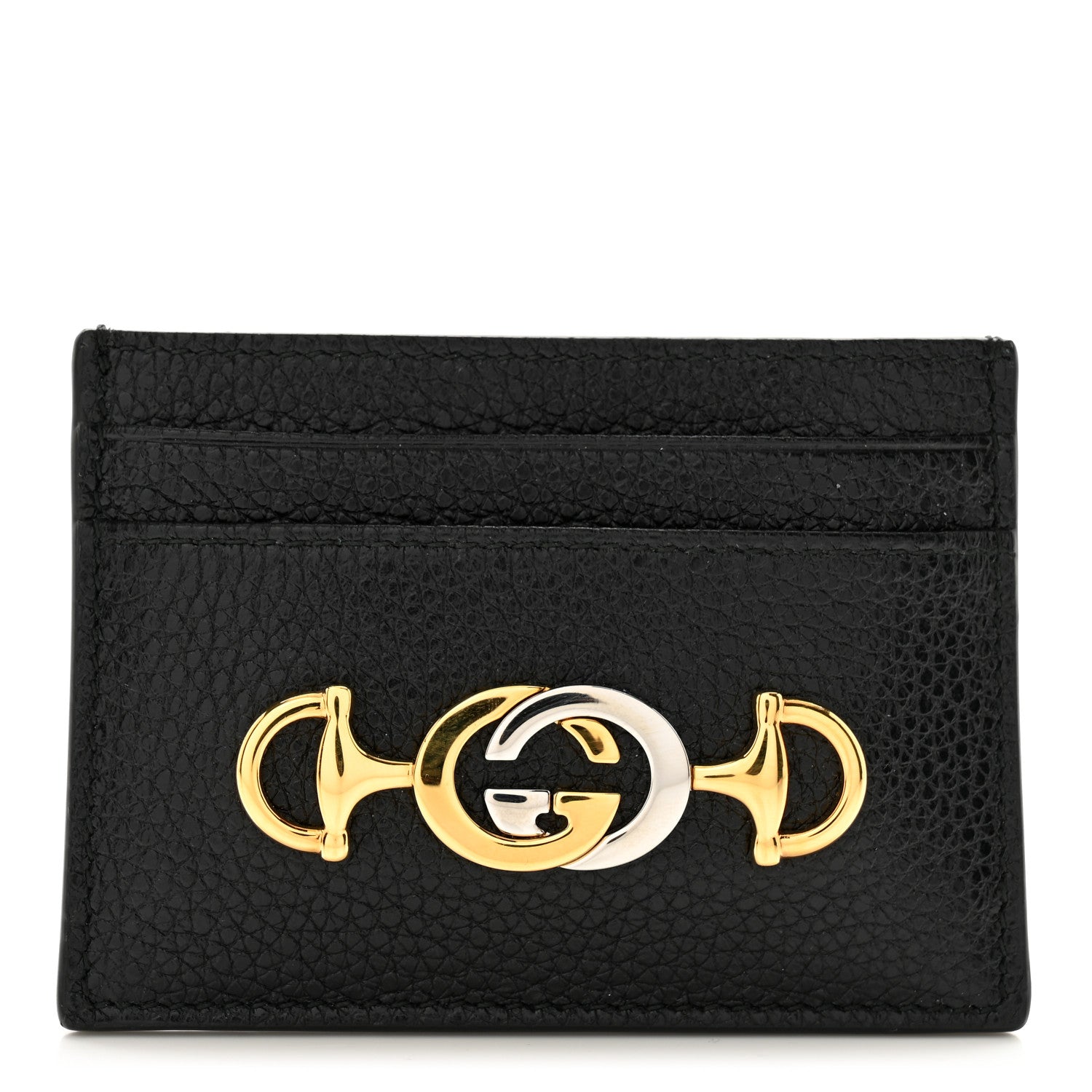 Gucci Grainy Calfskin Zumi Card Holder Black 1 of 7