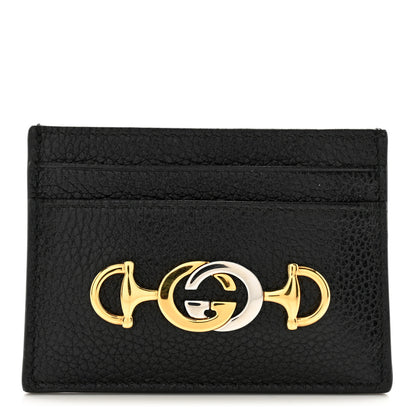 Gucci Grainy Calfskin Zumi Card Holder Black 1 of 7