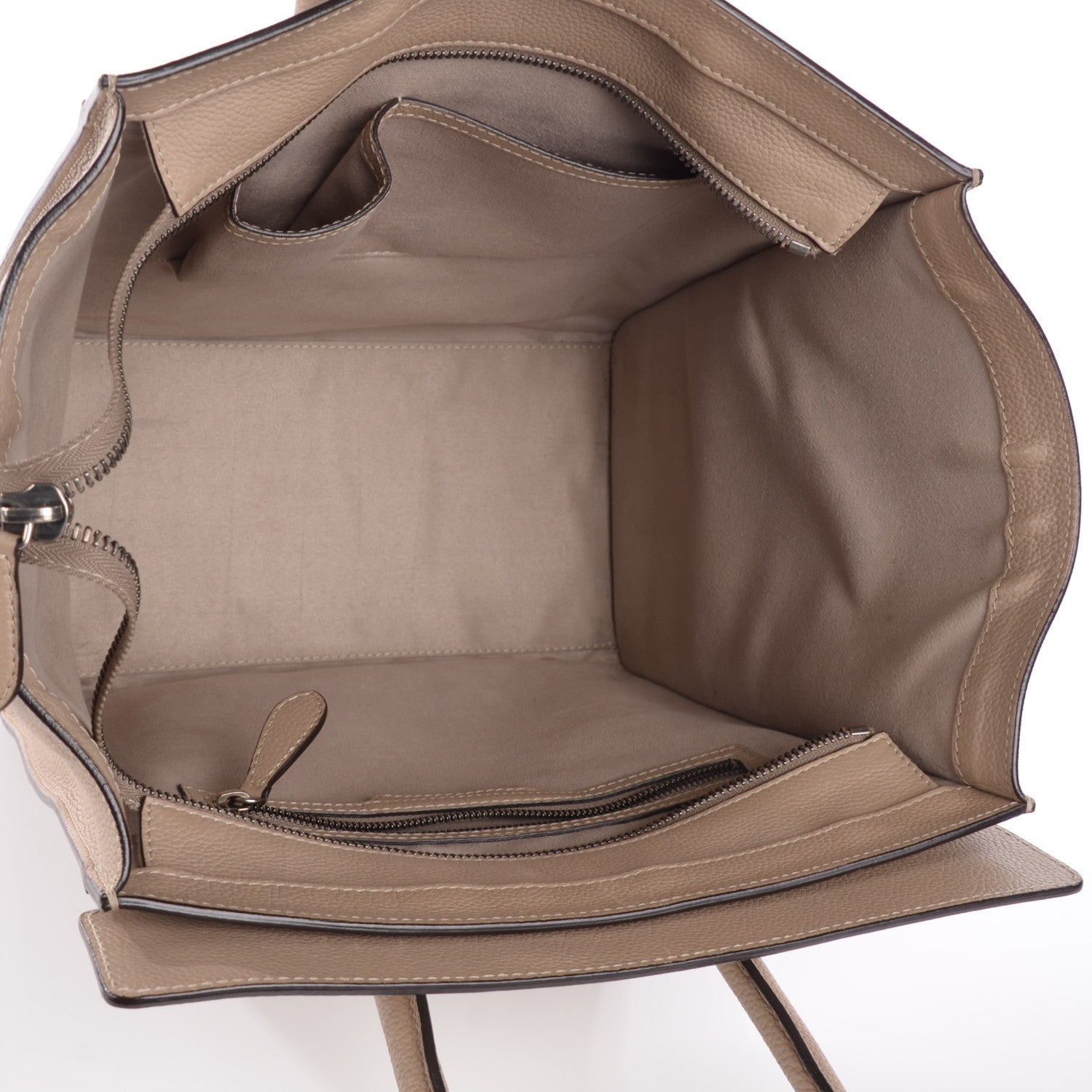 Celine Drummed Calfskin Mini Luggage Dune 5 of 8