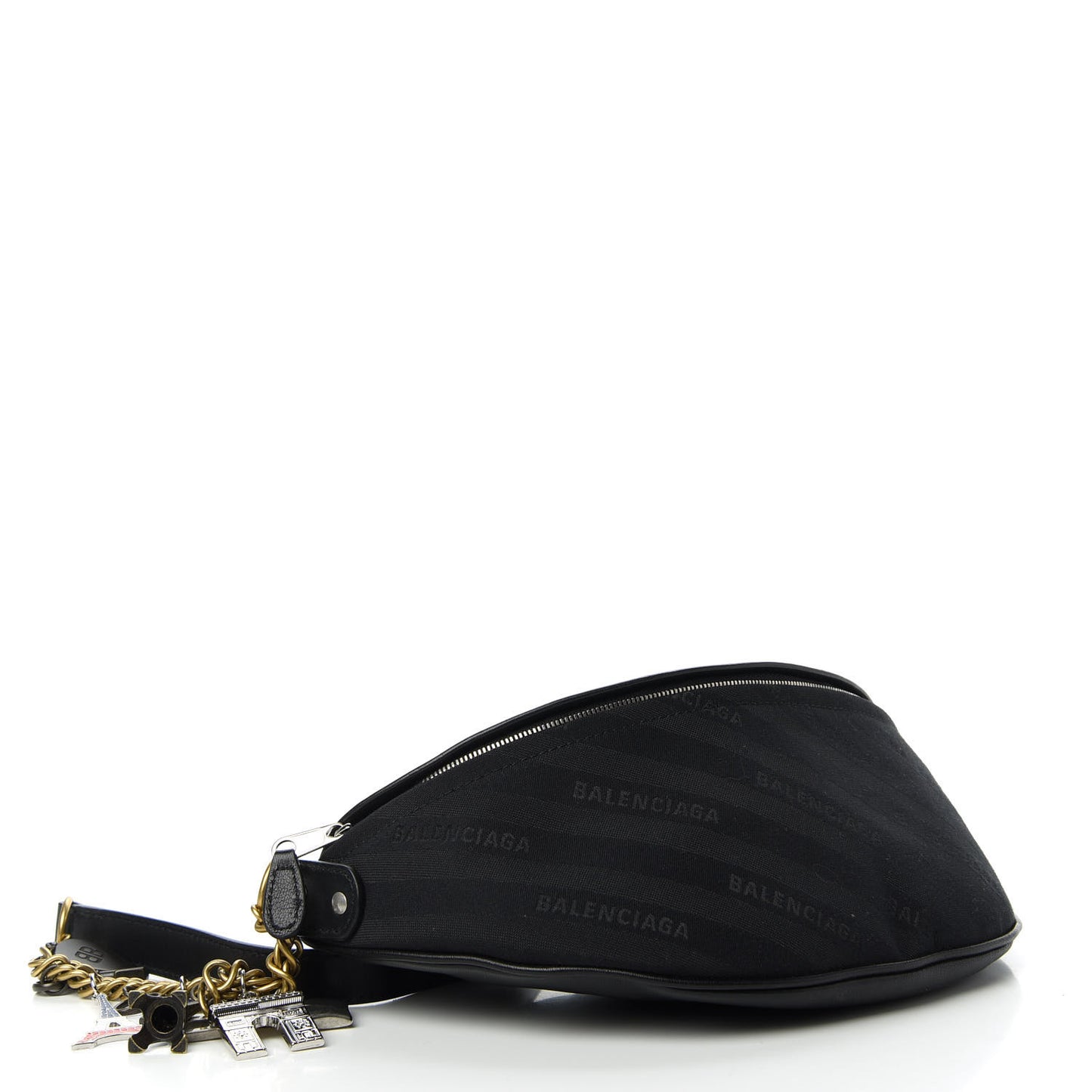 Canvas Jacquard Diagonal Allover Logo XS Souvenir Belt Bag Black