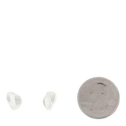 Tiffany Sterling Silver Frank Gehry Folded Heart Earrings 2 of 5