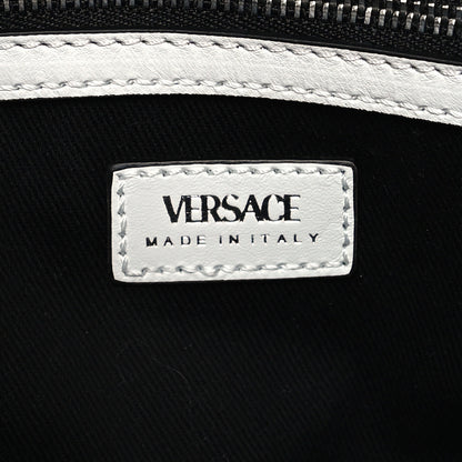 Versace Calfskin Studded Small Repeat Zip Hobo White 6 of 9