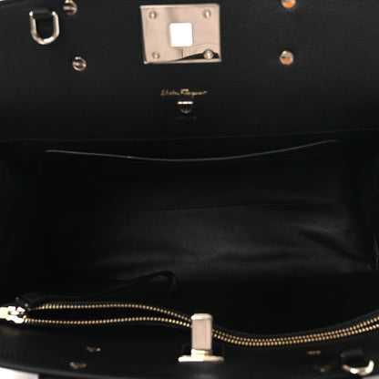 Salvatore Ferragamo Calfskin Large Studio Bag Black 5 of 10