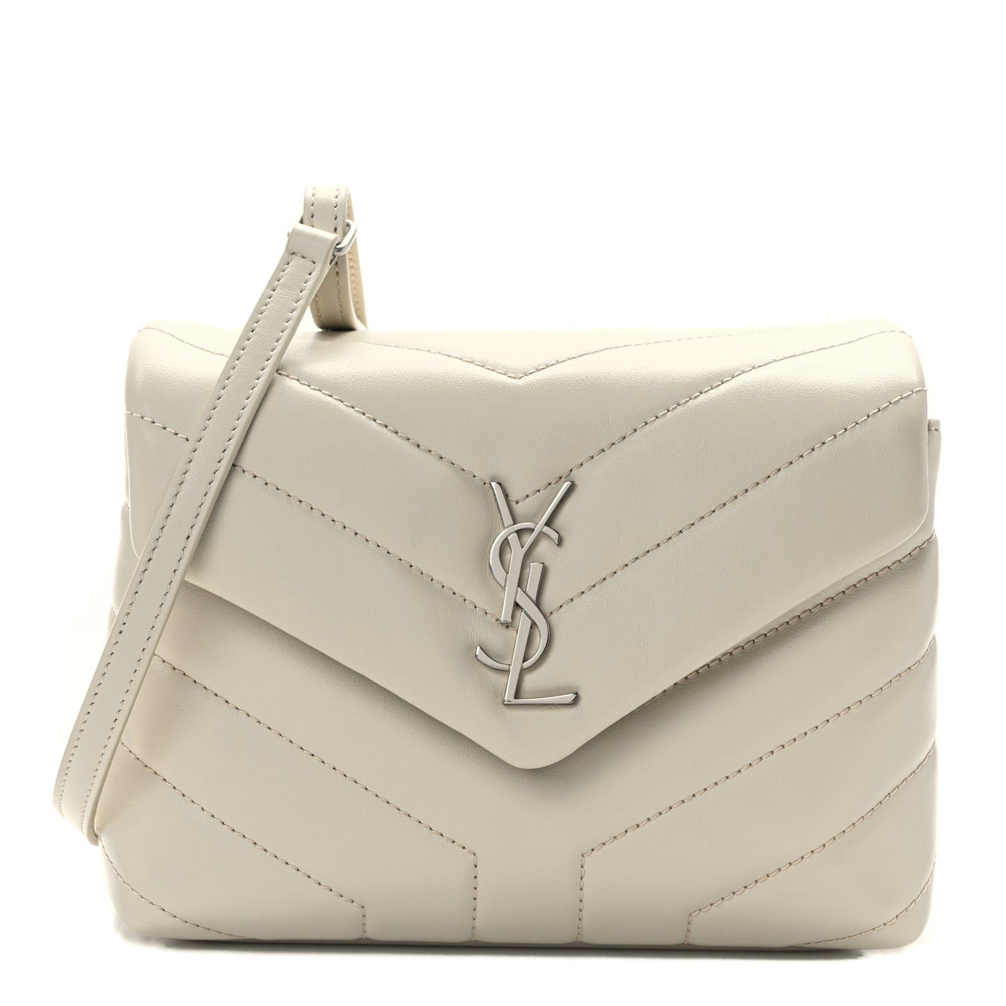 Calfskin Y Quilted Monogram Toy Loulou Crossbody Bag Crema Soft
