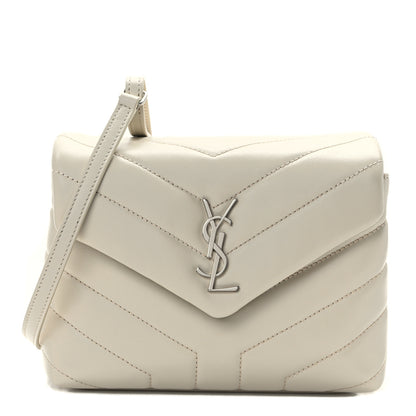 Saint Laurent Calfskin Y Quilted Monogram Toy Loulou Crossbody Bag Crema Soft 1 of 12
