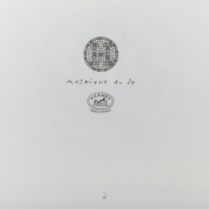 Hermes Porcelain Mosaique Au 24 Sushi Plate Platine 4 of 4