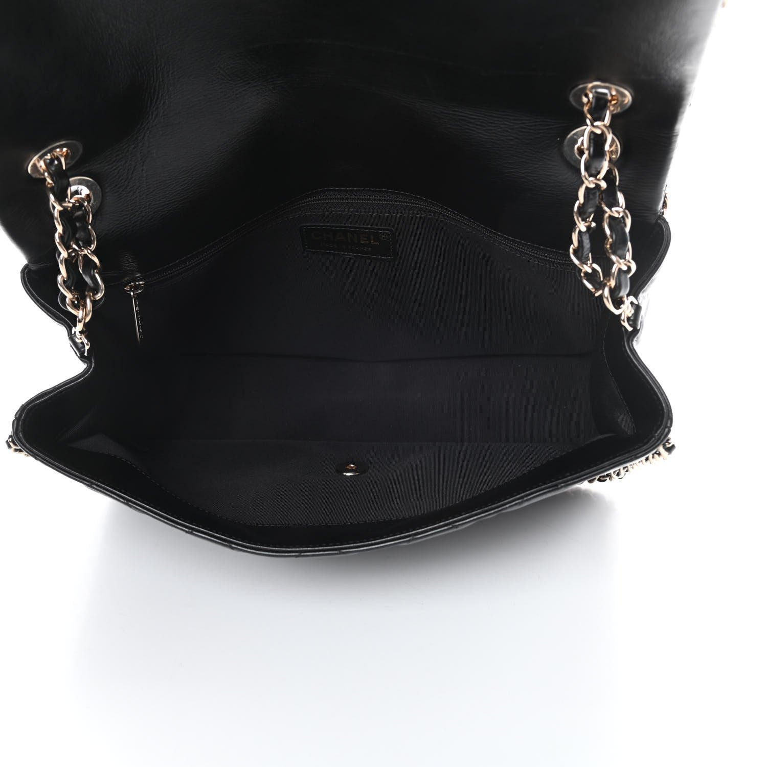 Chanel Crumpled Calfskin Quilted Large Chain All Over Flap Bag Black 6 of 12