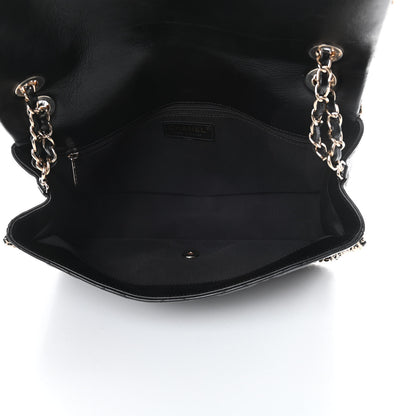 Chanel Crumpled Calfskin Quilted Large Chain All Over Flap Bag Black 6 of 12