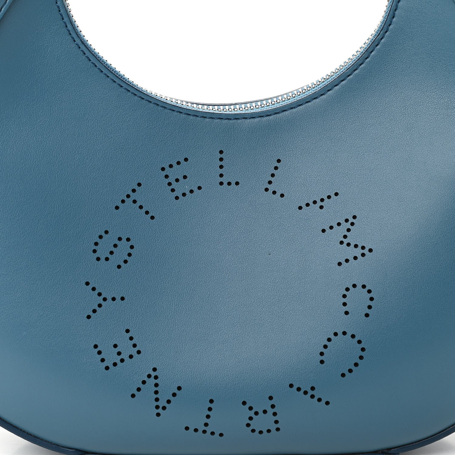 Stella McCartney Eco Alter Nappa Perforated Logo Small Hobo Teal 7 of 9