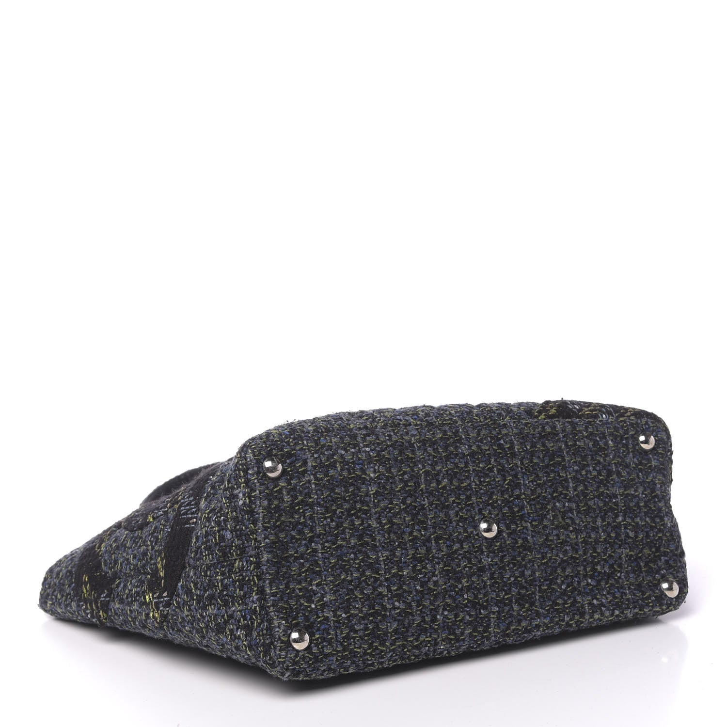 Chanel Tweed Quilted Large Cambon Tote Blue 4 of 10