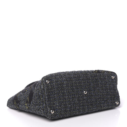 Chanel Tweed Quilted Large Cambon Tote Blue 4 of 10
