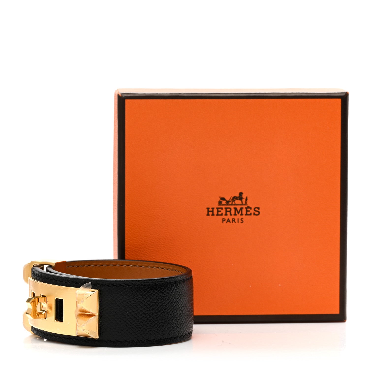 Hermes Madame Calfskin Collier de Chien 24 Bracelet T2 Black 5 of 5