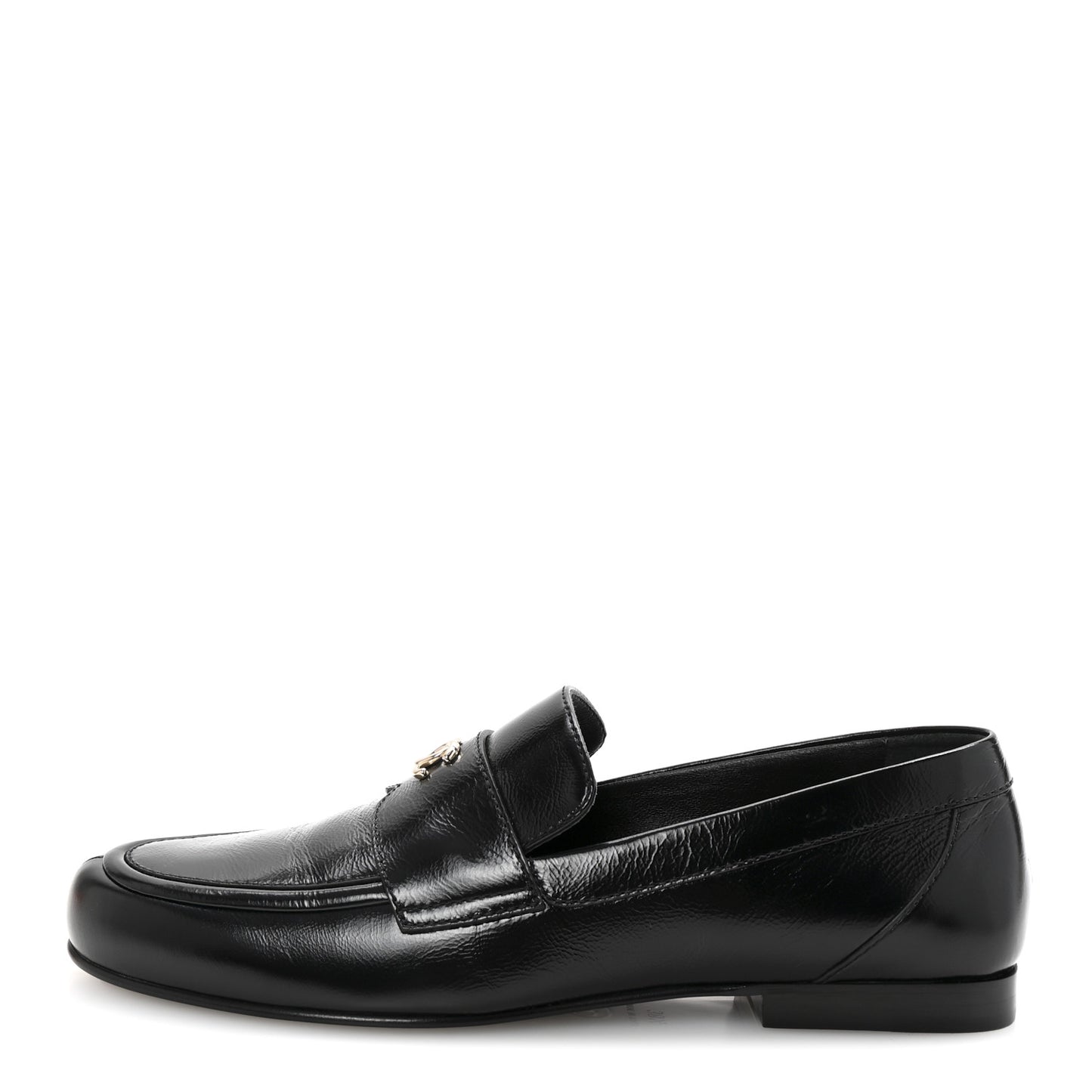 Calfskin CC Moccasin Loafers 38.5 Black
