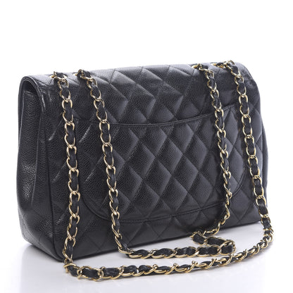 Chanel Caviar Quilted Jumbo Single Flap Black 3 of 11
