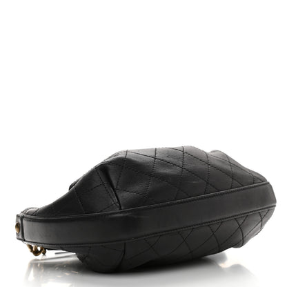 Chanel Calfskin Stitched Small Paris Rome Drawstring CC Bag Black 4 of 12