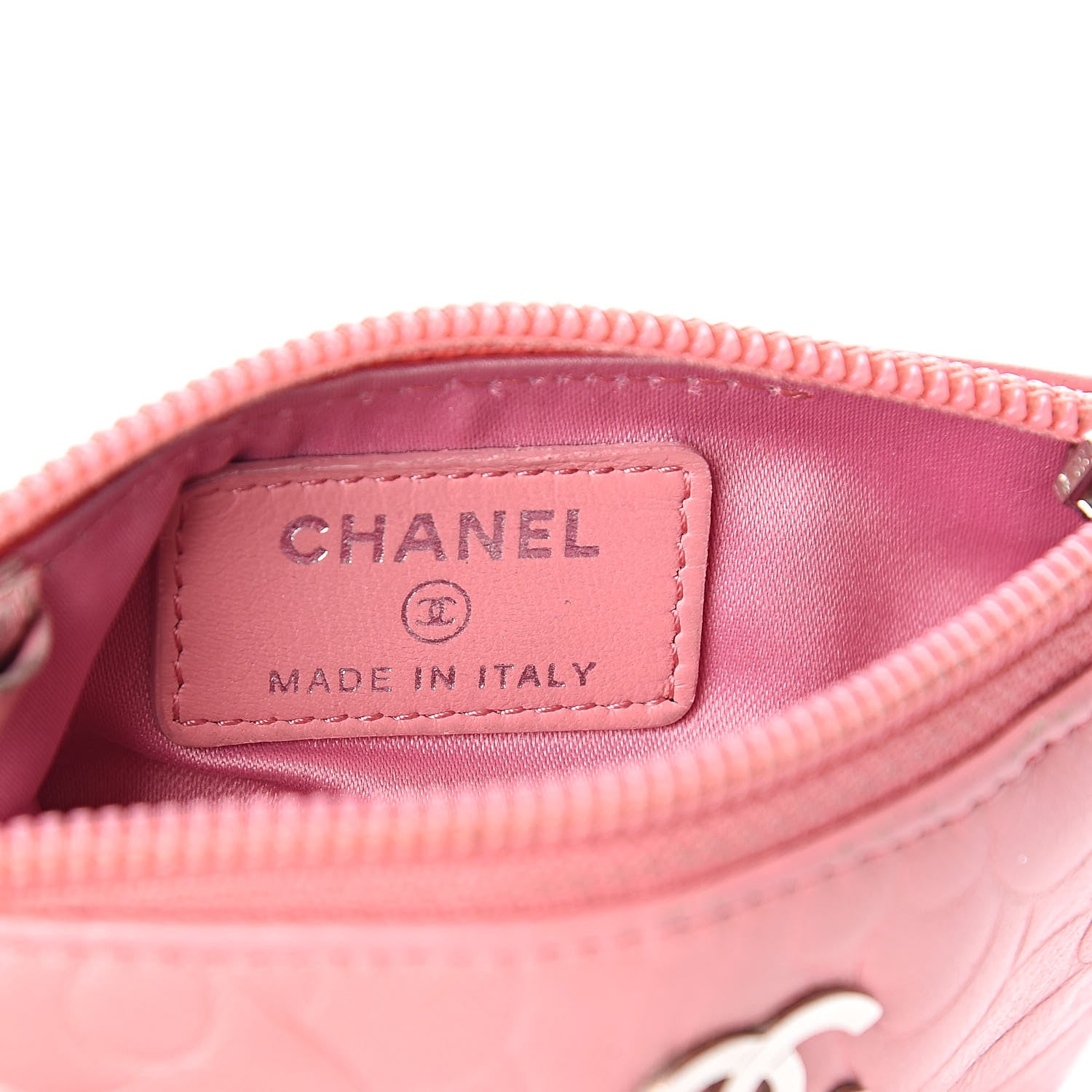 Chanel Lambskin Camellia Embossed Key Holder Case Pink 6 of 13