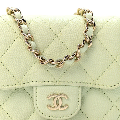 Chanel Caviar Quilted Mini Clutch With Chain Green 9 of 11