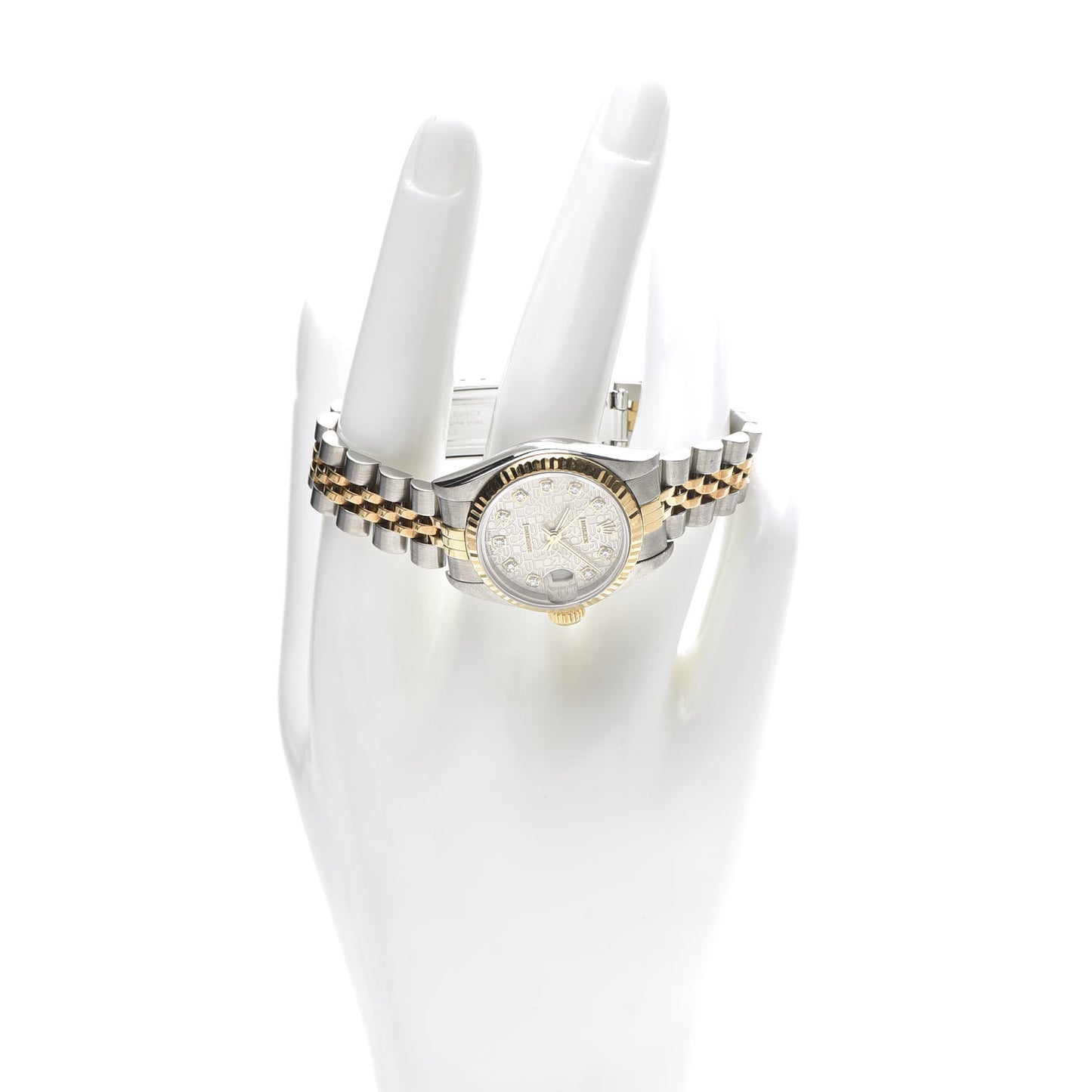 Stainless Steel 18K Yellow Gold Diamond 26mm Oyster Perpetual Datejust Watch Silver Jubilee 69173
