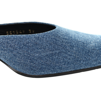 Balenciaga Denim Block Heel Mules 39 Blue 9 of 13