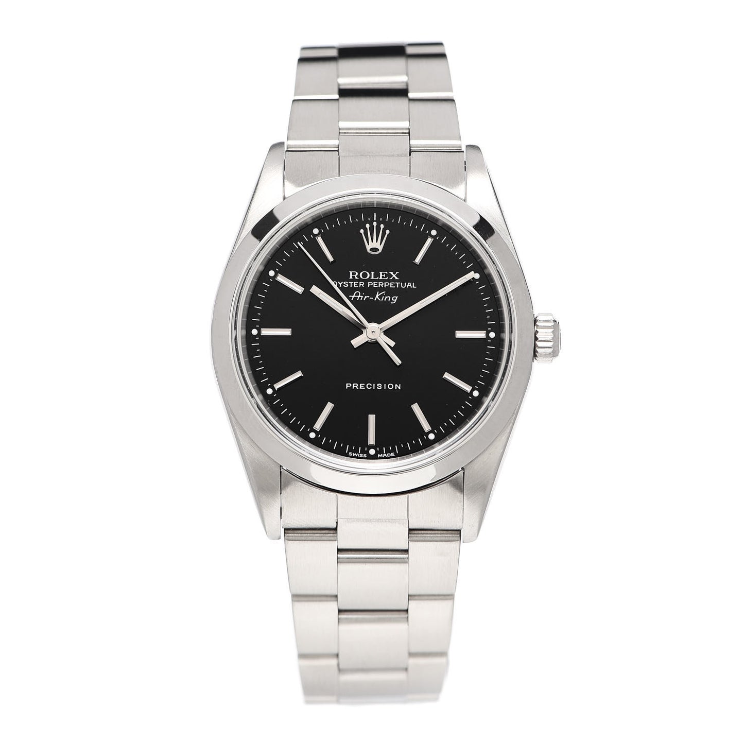 Stainless Steel 34mm Air-King Oyster Perpetual Precision Watch Black 14000M