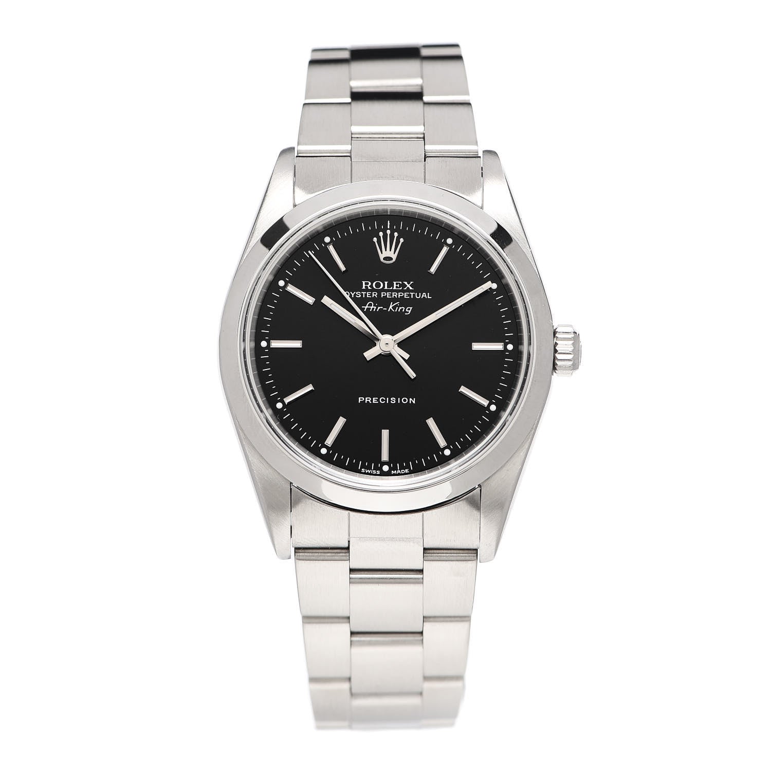 Rolex Stainless Steel 34mm Air-King Oyster Perpetual Precision Watch Black 14000M 1 of 5