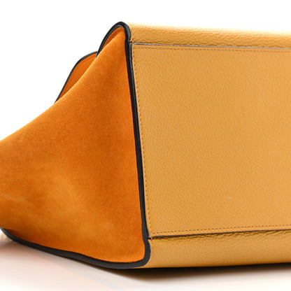 Celine Drummed Calfskin Suede Medium Trapeze Ocre 8 of 12