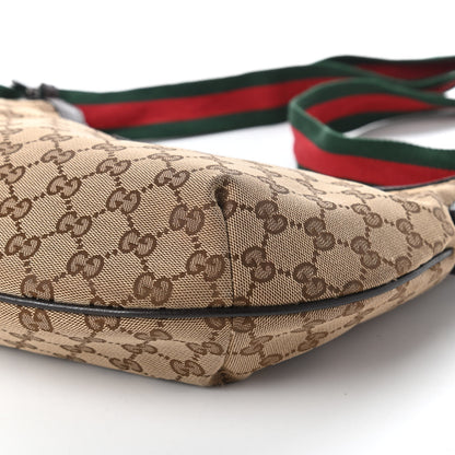 Gucci Monogram Web Medium Half Moon Hobo Dark Brown 7 of 10