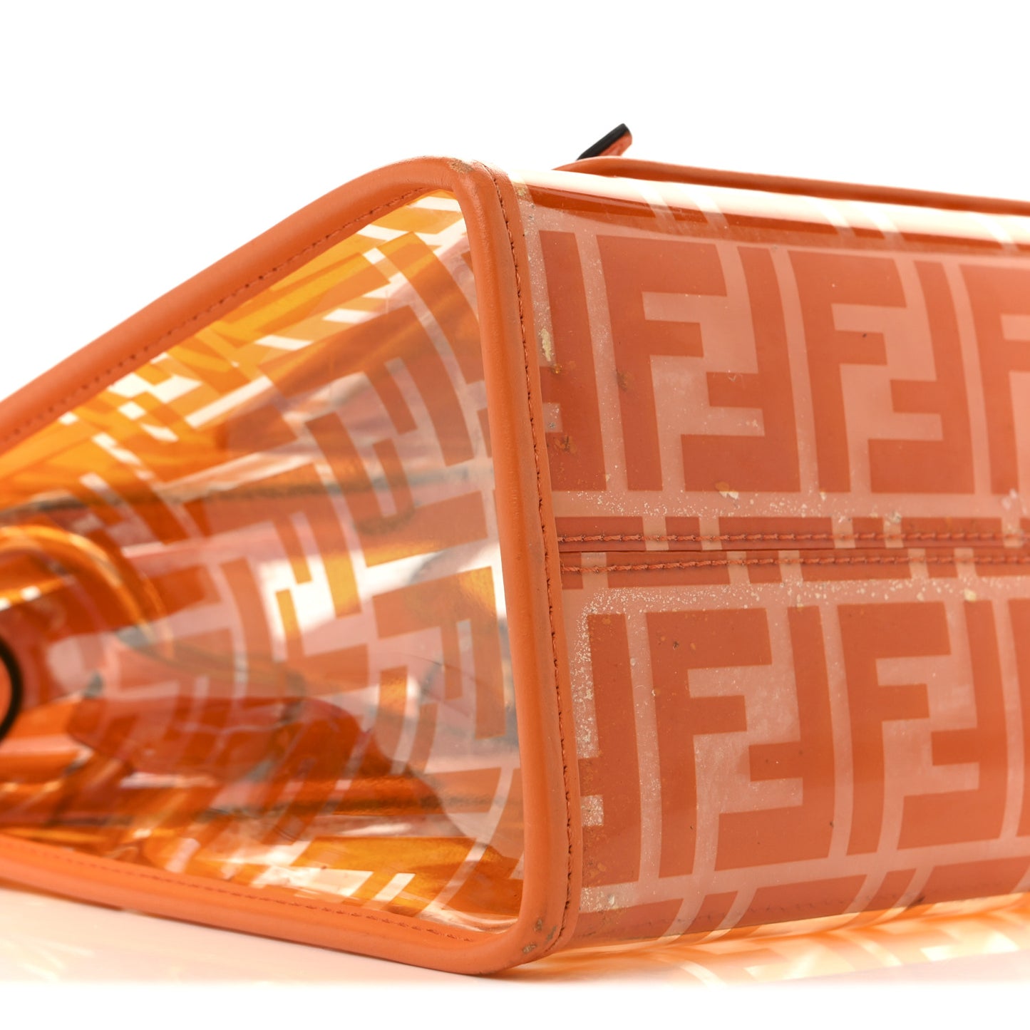 TPU FF Vitello Century Plexiglass Small Runaway Shopper Tote Aranciata