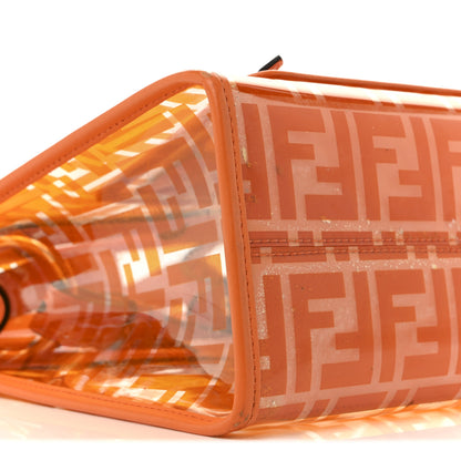 Fendi TPU FF Vitello Century Plexiglass Small Runaway Shopper Tote Aranciata 9 of 17