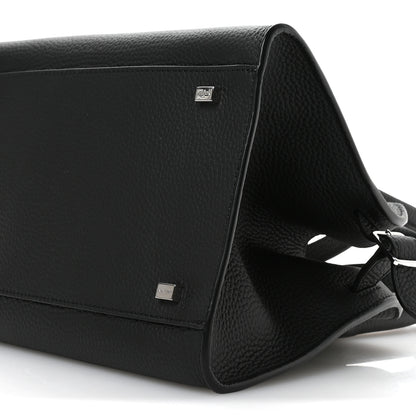 The Row Grained Calfskin Soft Margaux 10 Bag Black 9 of 9