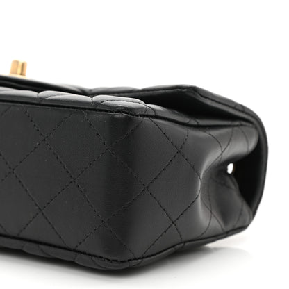 Chanel Lambskin Quilted Mini Rectangular Flap Black 10 of 11