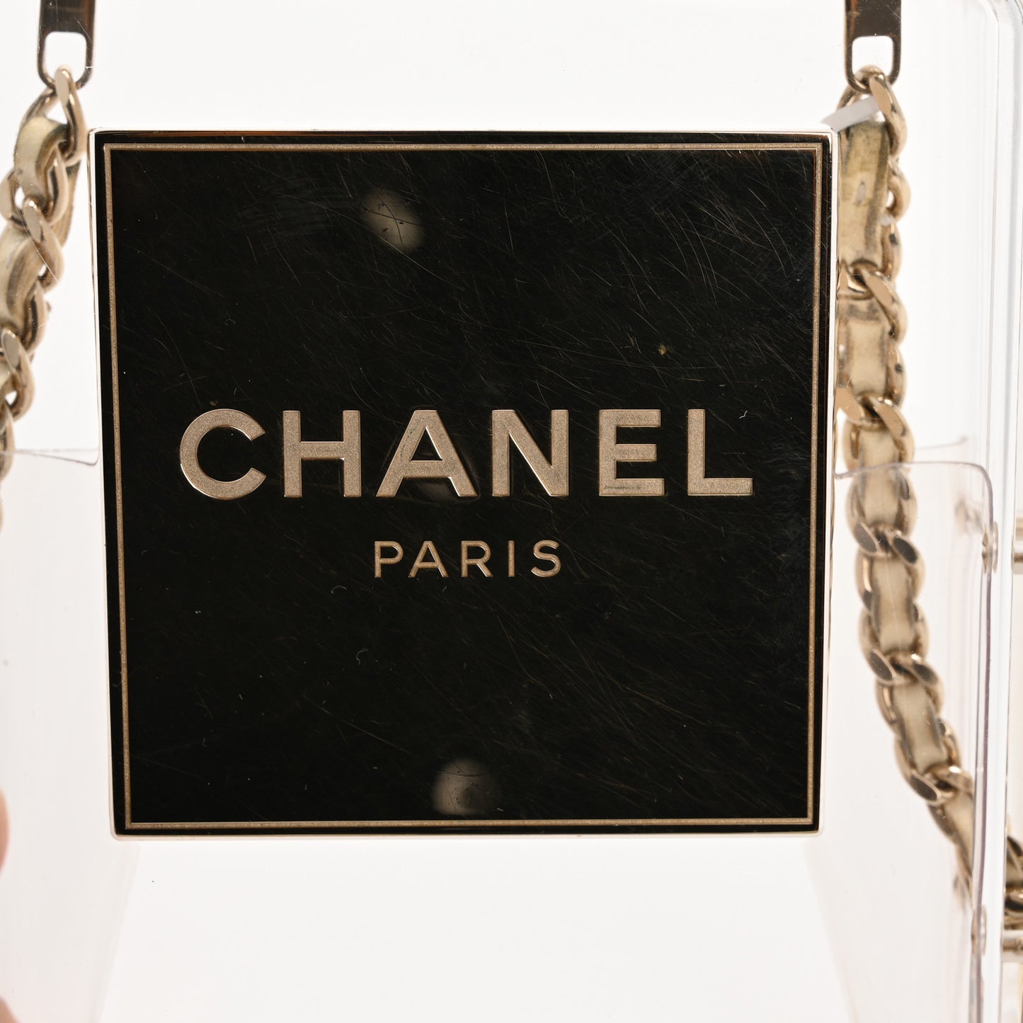 Transluscent Plexiglass Perfume Bottle Clutch