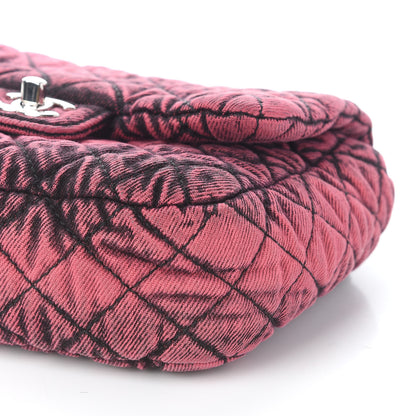 Chanel Washed Denim Quilted Small Denimpression Flap Red Black 9 of 9