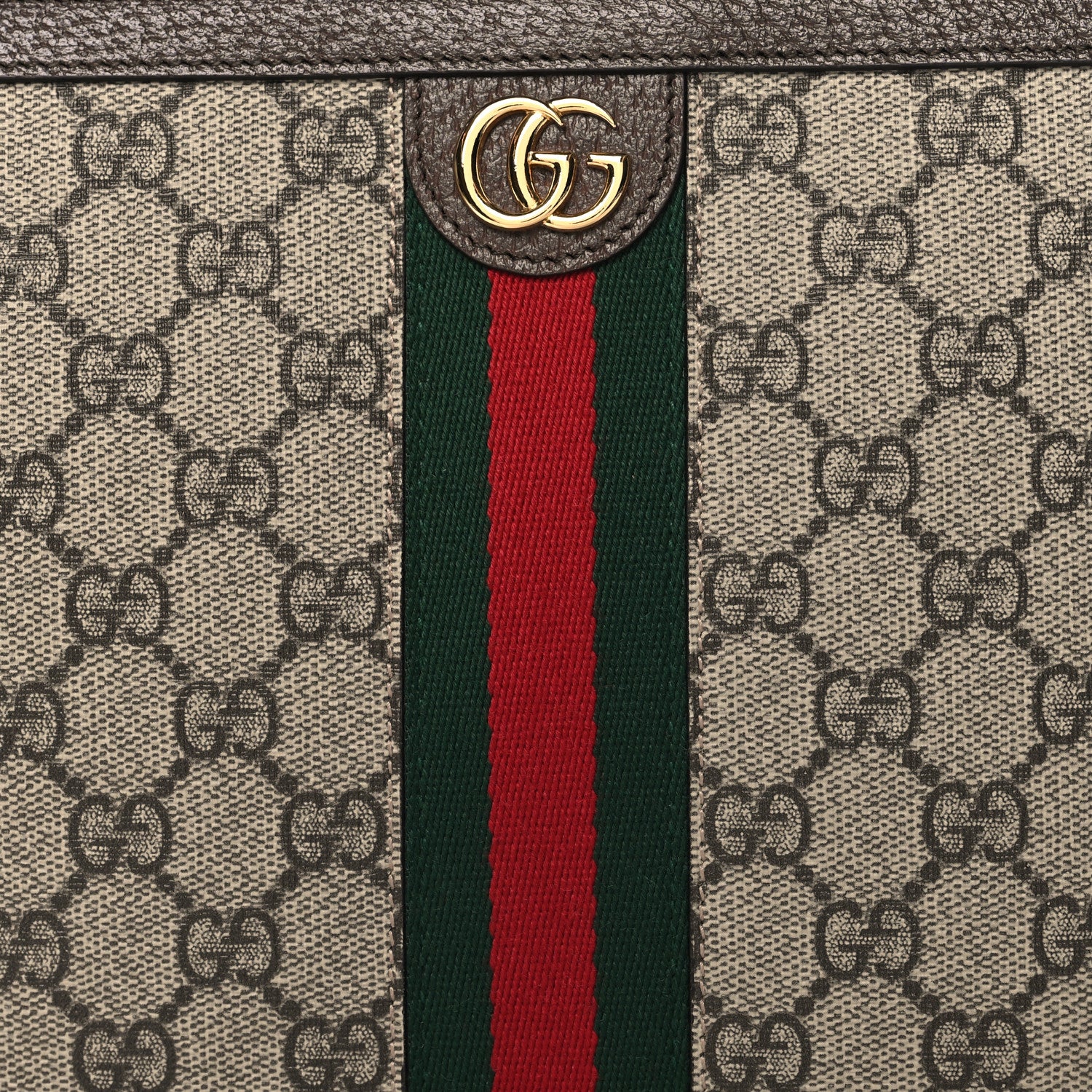 Gucci GG Supreme Monogram Web Ophidia Pouch Brown 8 of 11