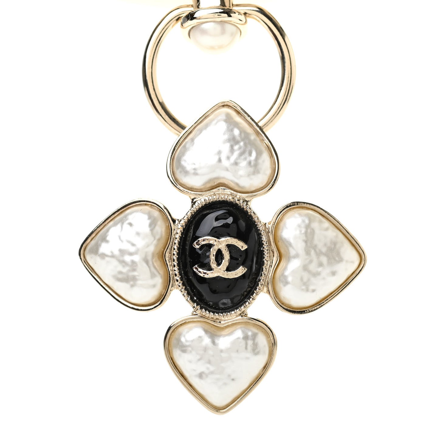 Lambskin Pearl Resin CC Choker Gold Black