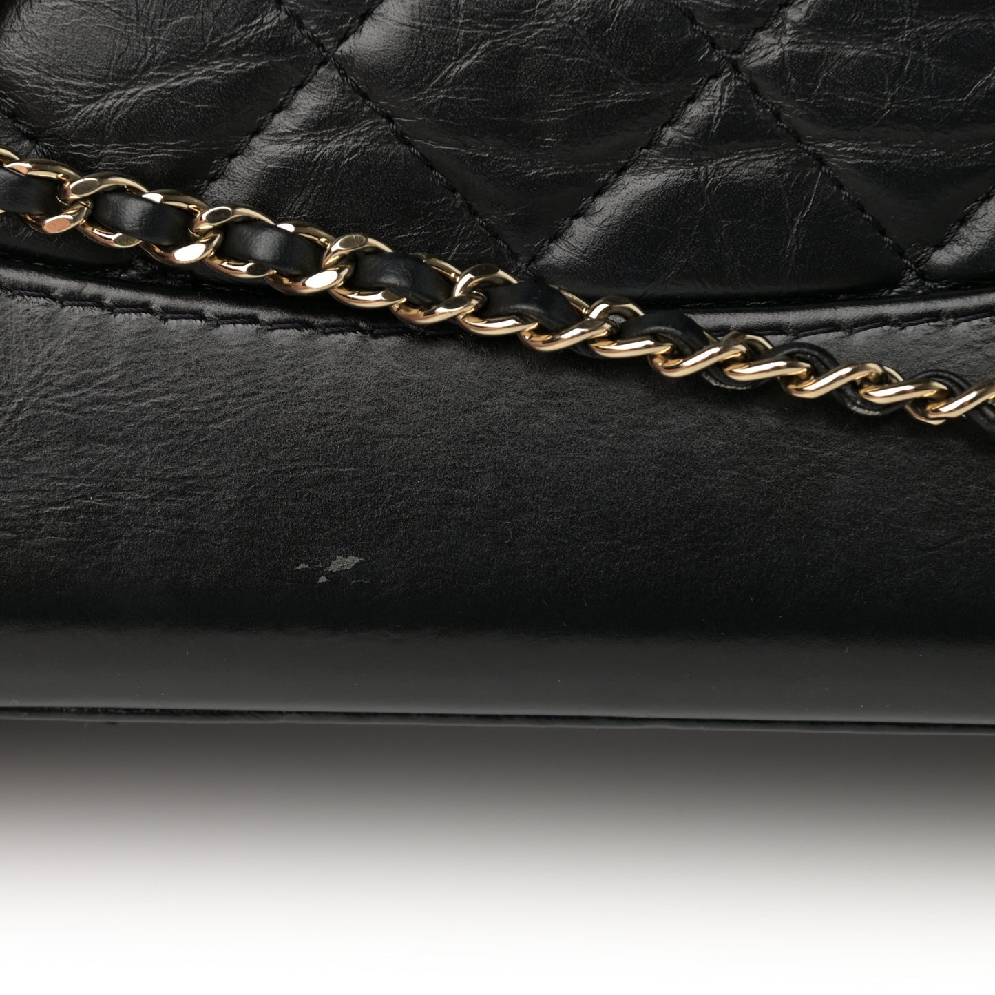 Aged Calfskin Quilted Small Gabrielle Backpack Black