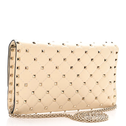 Valentino Garavani Nappa Rockstud Spike Wallet on Chain Light Ivory 3 of 9