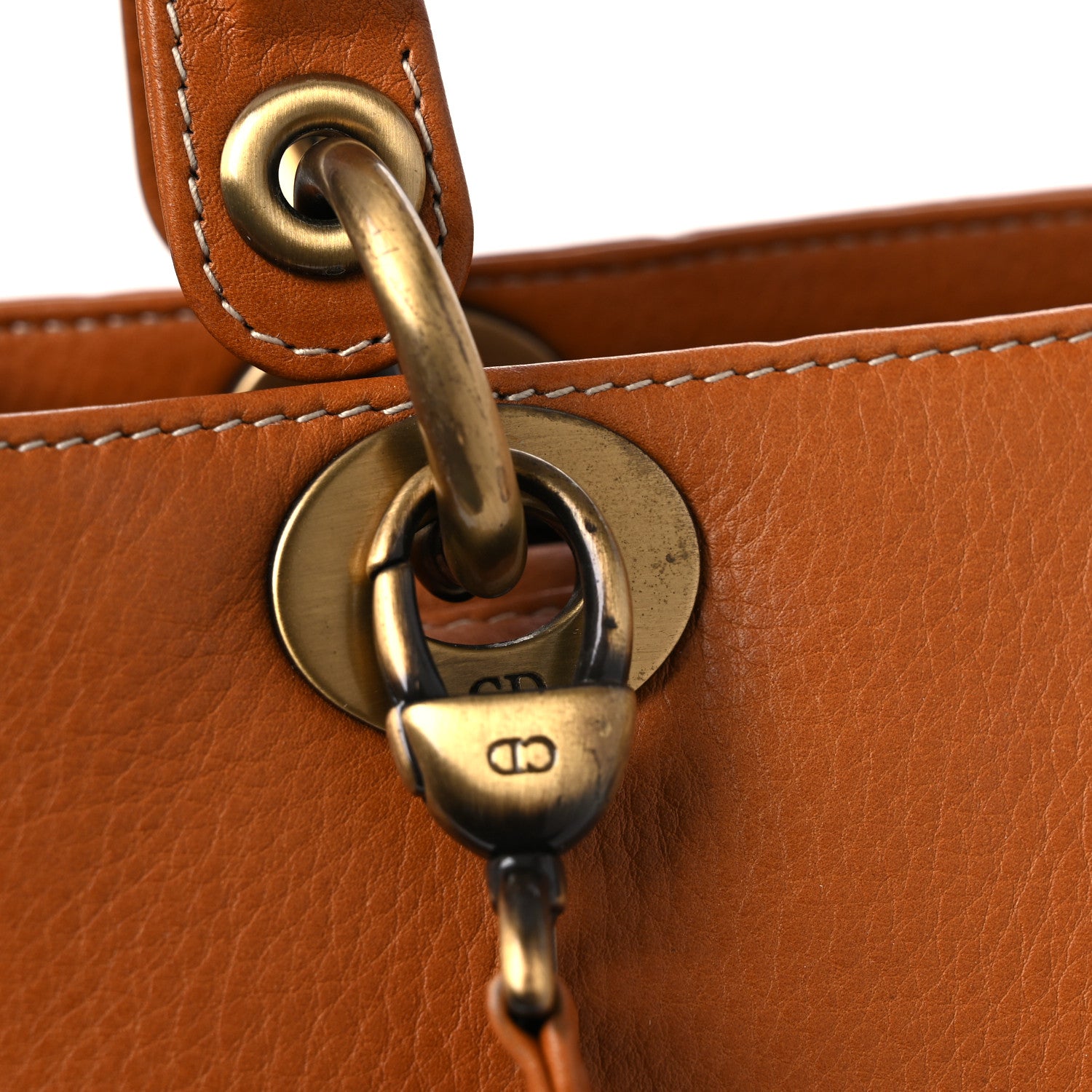 Christian Dior Grained Calfskin Medium Lady Dior Brown 12 of 13