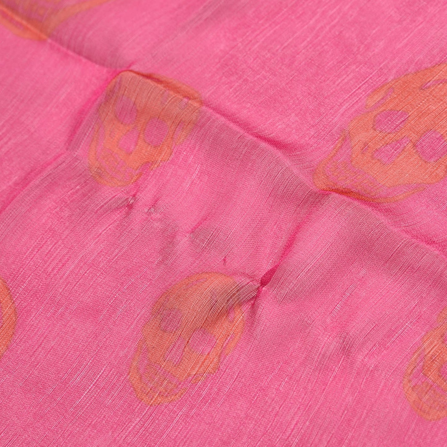 Silk Chiffon Skull Scarf Fuxia Red