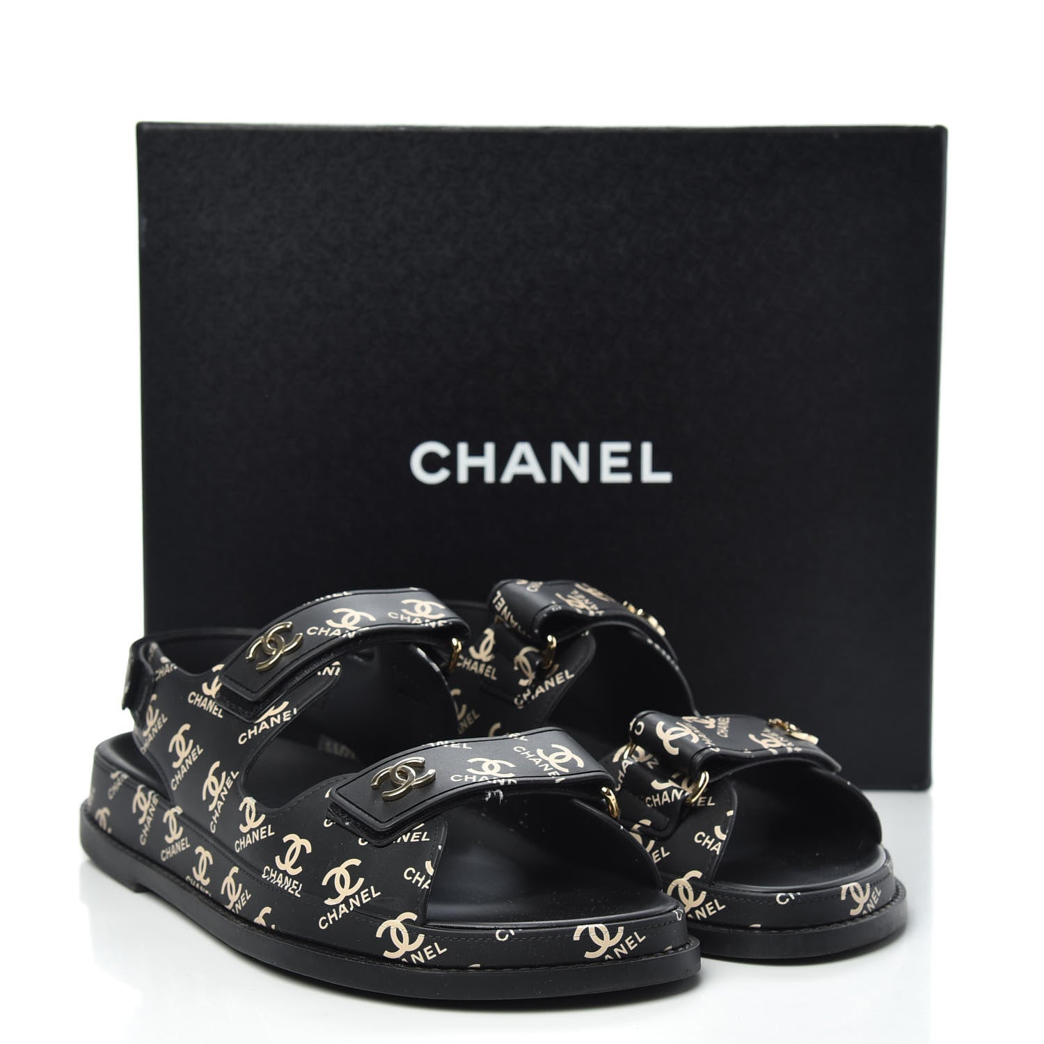 Chanel Rubber CC Dad Sandals 39 Black 8 of 8