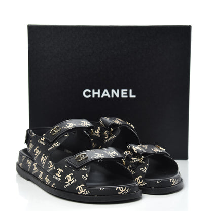 Chanel Rubber CC Dad Sandals 39 Black 8 of 8