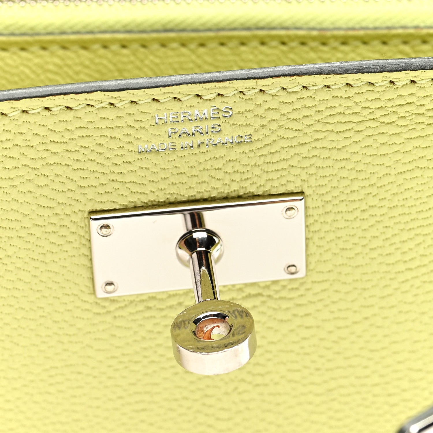 Hermes Chevre Mysore Kelly Wallet To Go Jaune Bourgeon 6 of 9