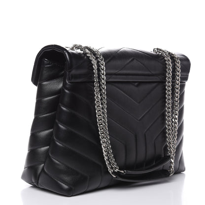 Saint Laurent Calfskin Y Quilted Monogram Medium Loulou Chain Satchel Black 3 of 11