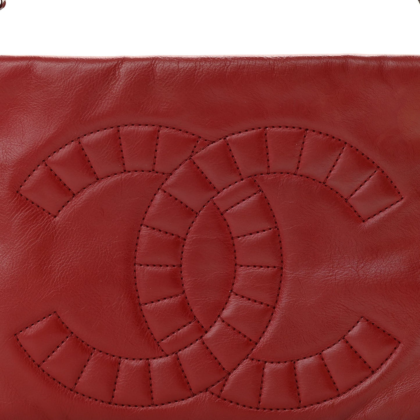 Calfskin On The Bund Pochette Dark Red