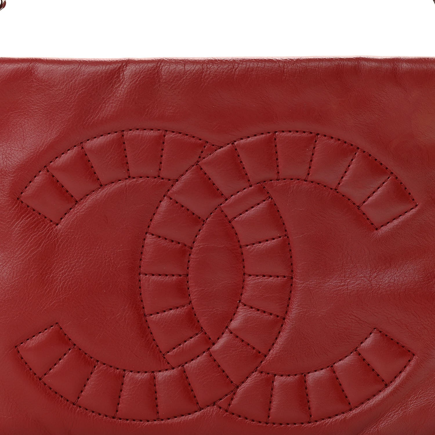 Chanel Calfskin On The Bund Pochette Dark Red 8 of 10