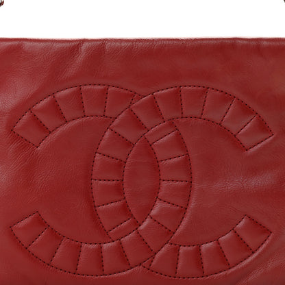 Chanel Calfskin On The Bund Pochette Dark Red 8 of 10